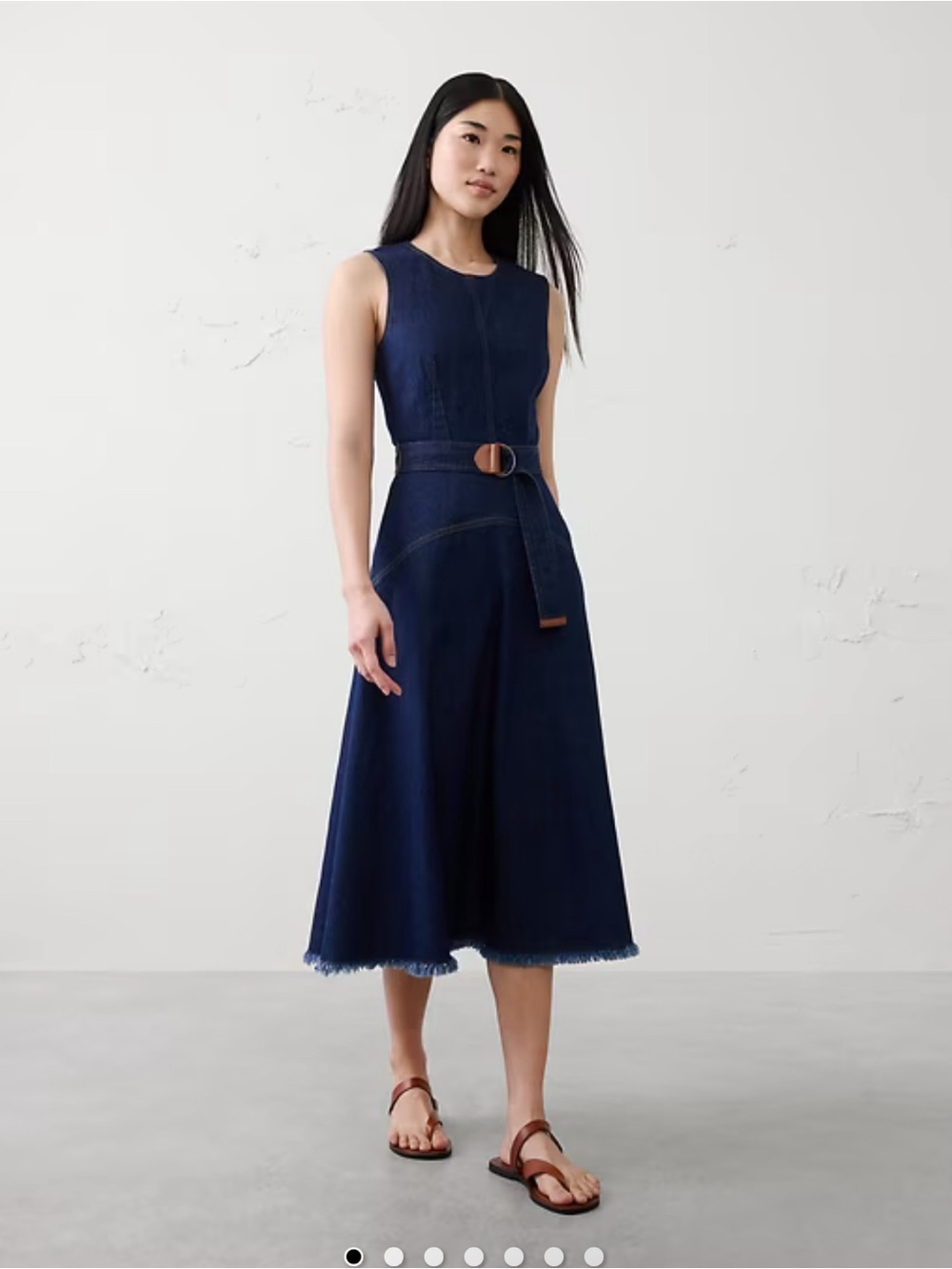 Banana Republic Factory DENIM BELTED MIDI DRESS